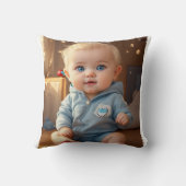 Cute Baby Logo Pillow – Adorable Nursery & Kids Ro Kussen (Achterkant)