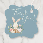Cute Baby Love Bunny Baby shower Bedankt Bedankjes Labels (Achterkant)