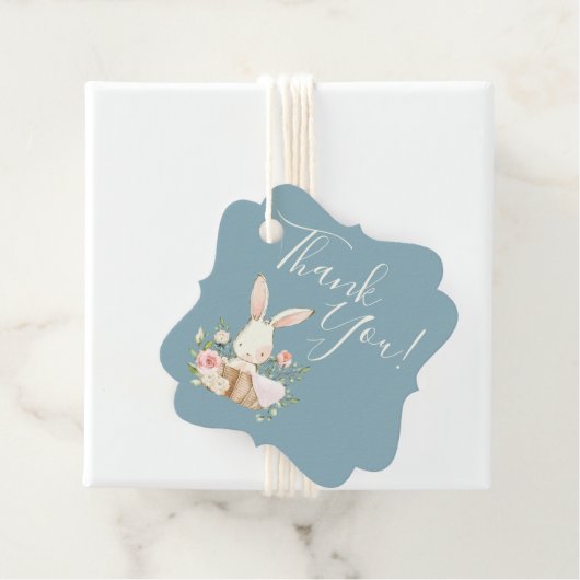 Cute Baby Love Bunny Baby shower Bedankt Bedankjes Labels (In situ)