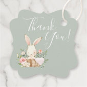 Cute Baby Love Bunny Rabbit Baby shower Bedankt Bedankjes Labels (Achterkant)