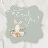Cute Baby Love Bunny Rabbit Baby shower Bedankt Bedankjes Labels (Voorkant)
