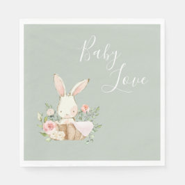 Cute Baby Love Bunny Rabbit Baby shower Servet