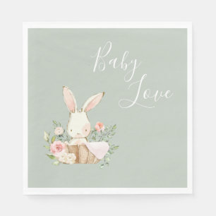 Cute Baby Love Bunny Rabbit Baby shower Servet