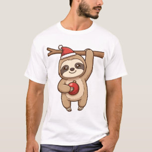 Cute Baby Luiaard Kerstman Hoed Kerst Ornament T-s T-shirt