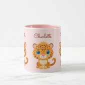 Cute Baby Luipaard Safari Dier Kinderen Mok (Midden)