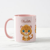 Cute Baby Luipaard Safari Dier Kinderen Mok (Links)
