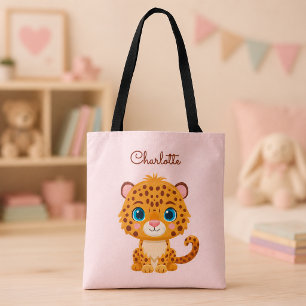 Cute Baby Luipaard Safari Dier Kinderen Tote Bag