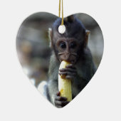 Cute baby macaque aap banana keramisch ornament (Rechts)