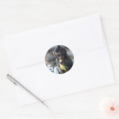 Cute baby macaque aap banana ronde sticker (Envelop)