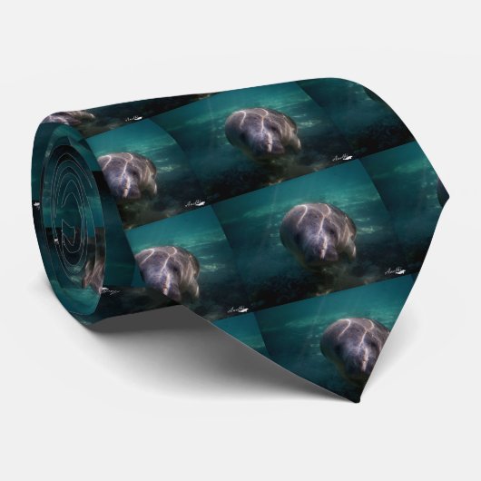 Cute baby manatee mannen stropdas (Opgerold)