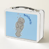 Cute baby manatee met bellenillustratie (Achterkant)
