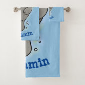 Cute baby manatee met bellenillustratie bad handdoek (Insitu)