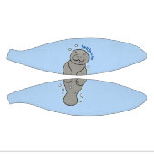 Cute baby manatee met bellenillustratie basketbal (Panelen)