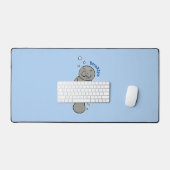 Cute baby manatee met bellenillustratie bureaumat (Keyboard & Muis)