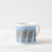 Cute baby manatee met bellenillustratie espresso kop (Voorkant rechts)