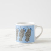 Cute baby manatee met bellenillustratie espresso kop (Rechts)