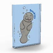 Cute baby manatee met bellenillustratie fotoblokken (Links)