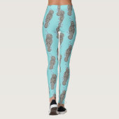 Cute baby manatee met bellenillustratie leggings (Achterkant)