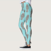 Cute baby manatee met bellenillustratie leggings (Links)