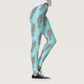Cute baby manatee met bellenillustratie leggings (Rechts)