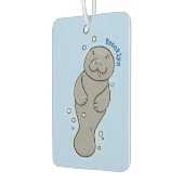 Cute baby manatee met bellenillustratie luchtverfrisser (Links)