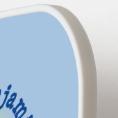 Cute baby manatee met bellenillustratie pickleball paddle (Links Detail)