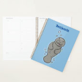 Cute baby manatee met bellenillustratie planner (Display)