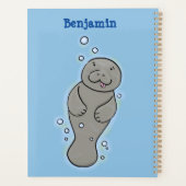 Cute baby manatee met bellenillustratie planner (Achterkant)