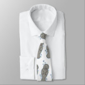 Cute baby manatee met bellenillustratie stropdas (Gebonden)