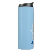 Cute baby manatee met bellenillustratie thermosbeker (Gedraaid links)