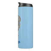 Cute baby manatee met bellenillustratie thermosbeker (Geroteerd rechts)
