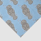 Cute baby manatee met bellenillustratie tissuepapier (Detail)