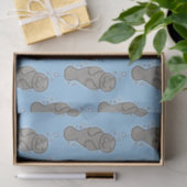 Cute baby manatee met bellenillustratie tissuepapier (Geschenk)