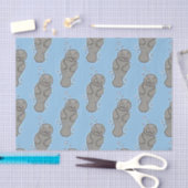 Cute baby manatee met bellenillustratie tissuepapier (Craft)