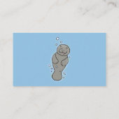 Cute baby manatee met bellenillustratie visitekaartje (Achterkant)