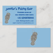 Cute baby manatee met bellenillustratie visitekaartje (Voorkant / Achterkant)