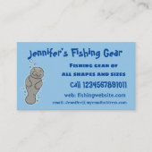 Cute baby manatee met bellenillustratie visitekaartje (Voorkant)