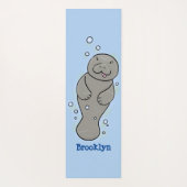 Cute baby manatee met bellenillustratie yogamat (Achterkant)