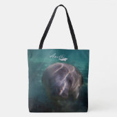 Cute baby manatee over de canvas tas (Voorkant)