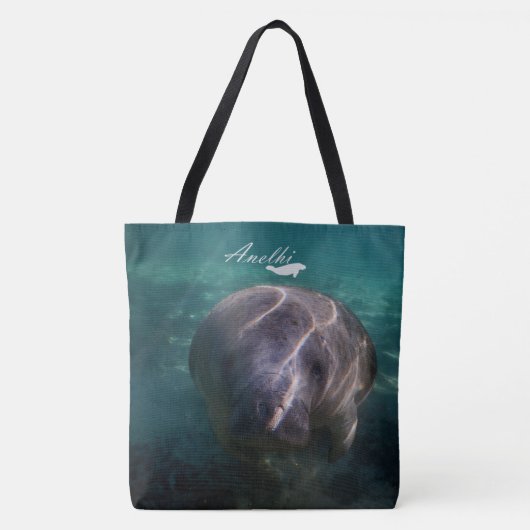 Cute baby manatee over de canvas tas (Voorkant)
