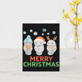 Cute Baby Manatee Santa Reindeer Christmas Manatee Kaart (Gele Bloem)