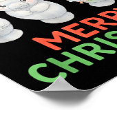 Cute Baby Manatee Santa Reindeer Christmas Manatee Poster (Hoek)