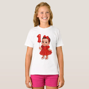 Cute Baby Meisje 1e Verjaardag Shirt