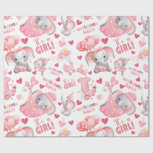 Cute Baby Meisje Baby Shower & Nieuwe Geboorte Mei Cadeaupapier