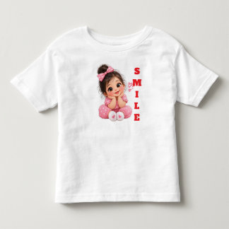 Cute Baby Meisje met Roze Strik Peuter T-Shirt |