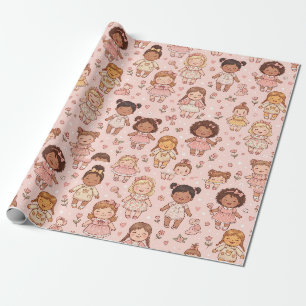 Cute Baby Meisjes Patroon Ontwerp Cadeaupapier