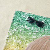 Cute Baby Mermaid, kleurrijke glitter Strandlaken (In situ)