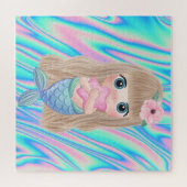 Cute Baby Mermaid Ombre Colorful Legpuzzel (Horizontaal)