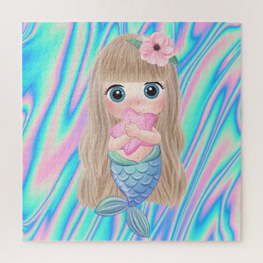 Cute Baby Mermaid Ombre Colorful Legpuzzel (Verticaal)