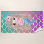 Cute Baby Mermaid Scales Strandlaken (Voorkant)